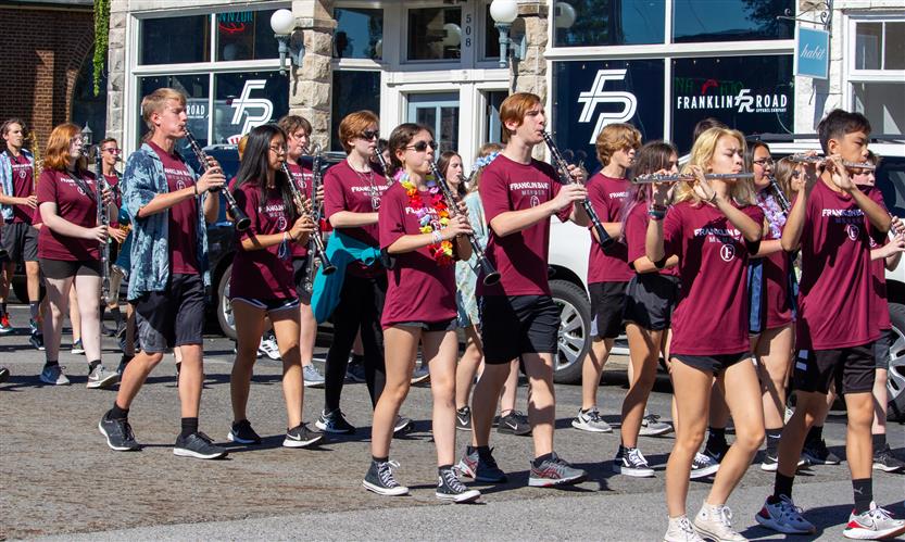 Franklin High students celebrate the homecoming parade